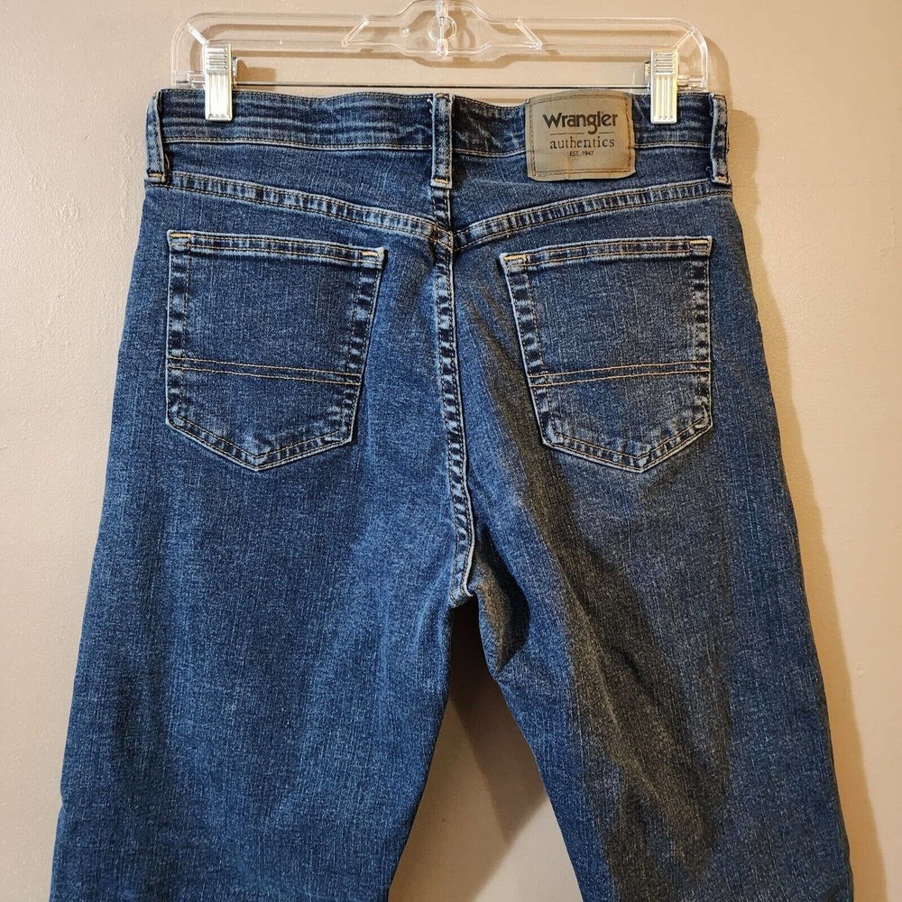Wrangler Mens Straight Leg Jeans Size 30 x 30 Dark Blue Comfort Waist - Picture 7 of 8